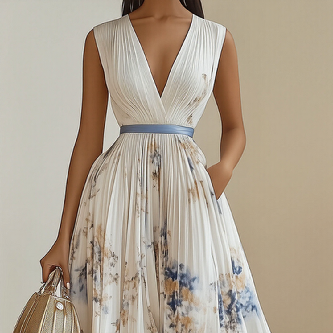 Franziska - Damen Maxikleid mit Plissee und elegantem Design