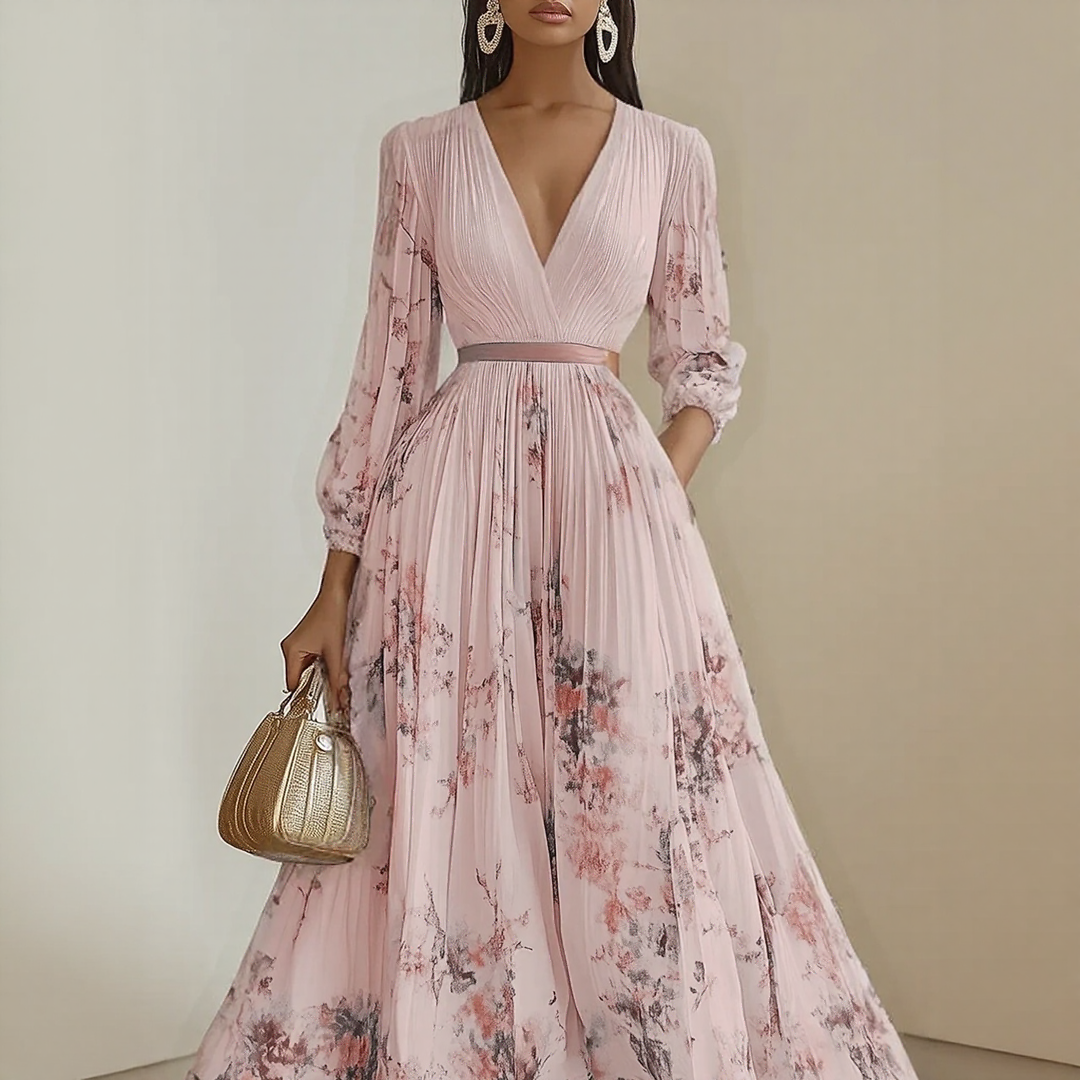 Franziska - Damen Maxikleid mit Plissee und elegantem Design