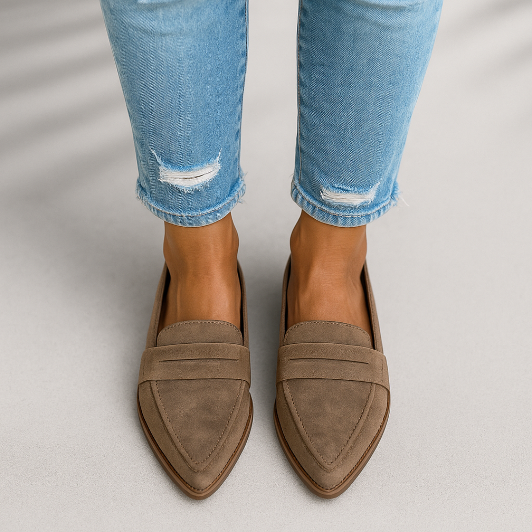 Stilvolle Wildleder-Look Damen Loafer – Elira