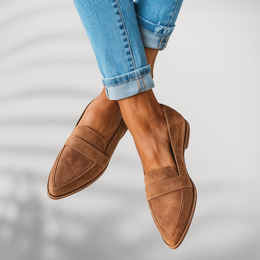 Stilvolle Wildleder-Look Damen Loafer – Elira