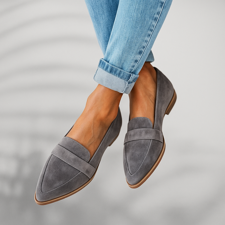 Stilvolle Wildleder-Look Damen Loafer – Elira