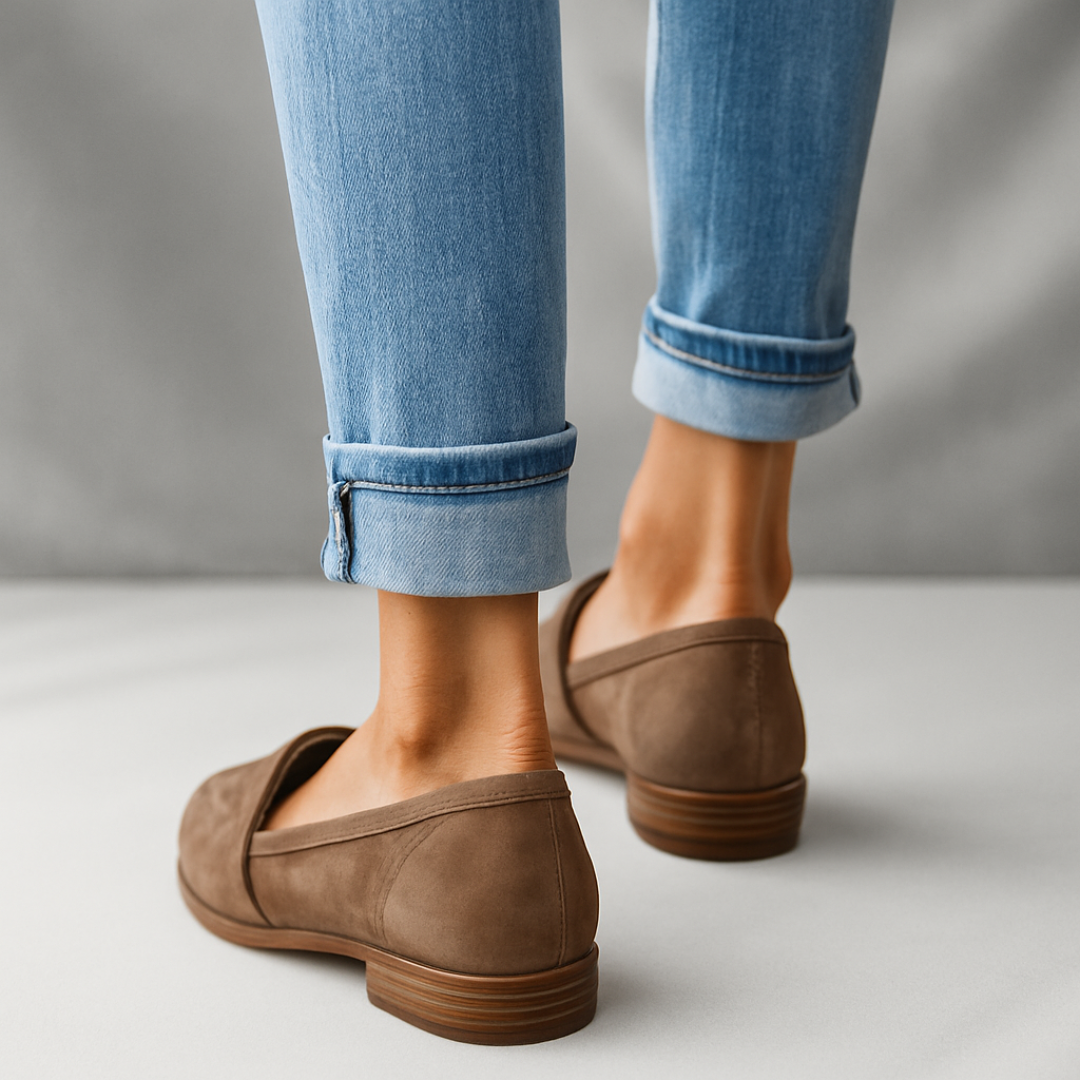 Stilvolle Wildleder-Look Damen Loafer – Elira