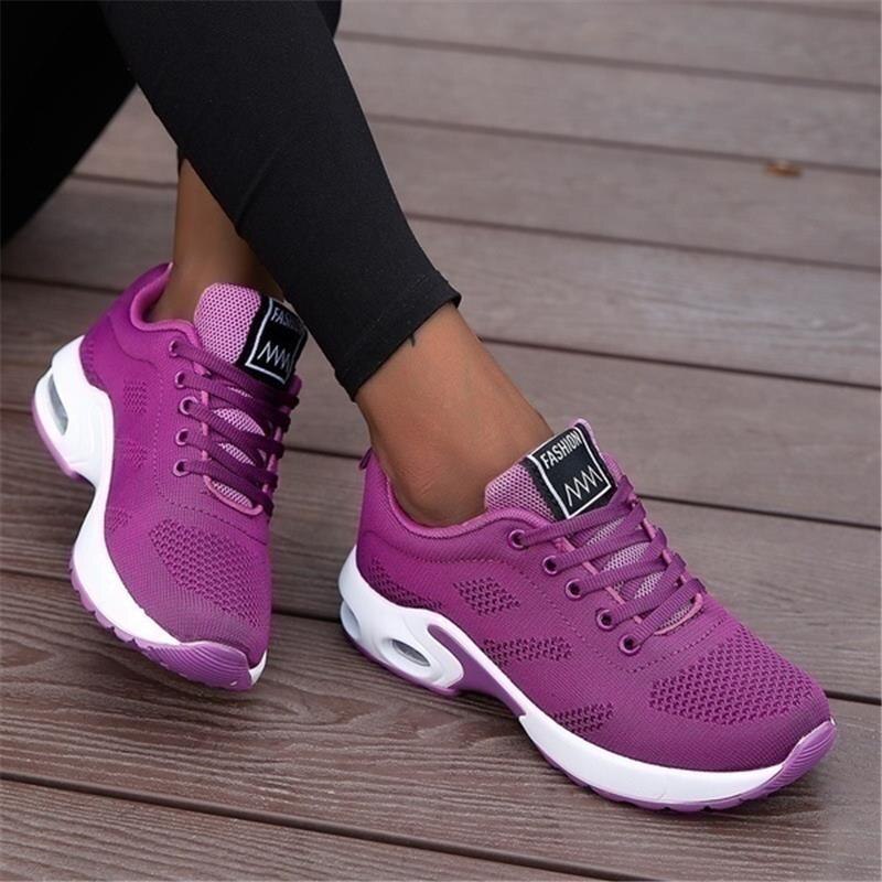 Damenschuhe - Schnürung - Unterstützung für das Fußgewölbe - Orthopädische Schuhe - Sneakers für Damen