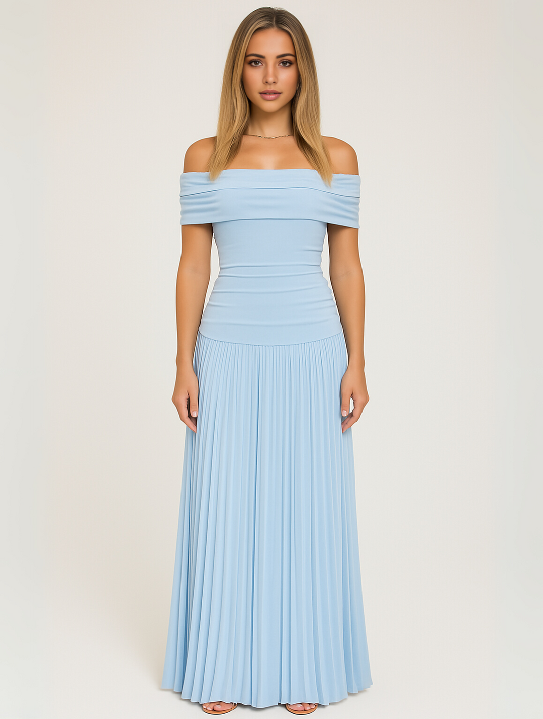Maxikleid mit Falten für Hochzeitsgäste