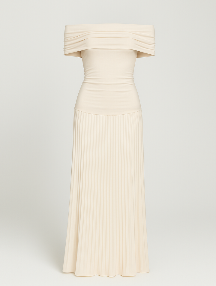 Maxikleid mit Falten für Hochzeitsgäste