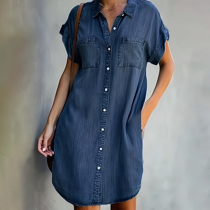 Eleni Hemdblusenkleid mit Knopfleiste von Maria Zürich — Rückansicht