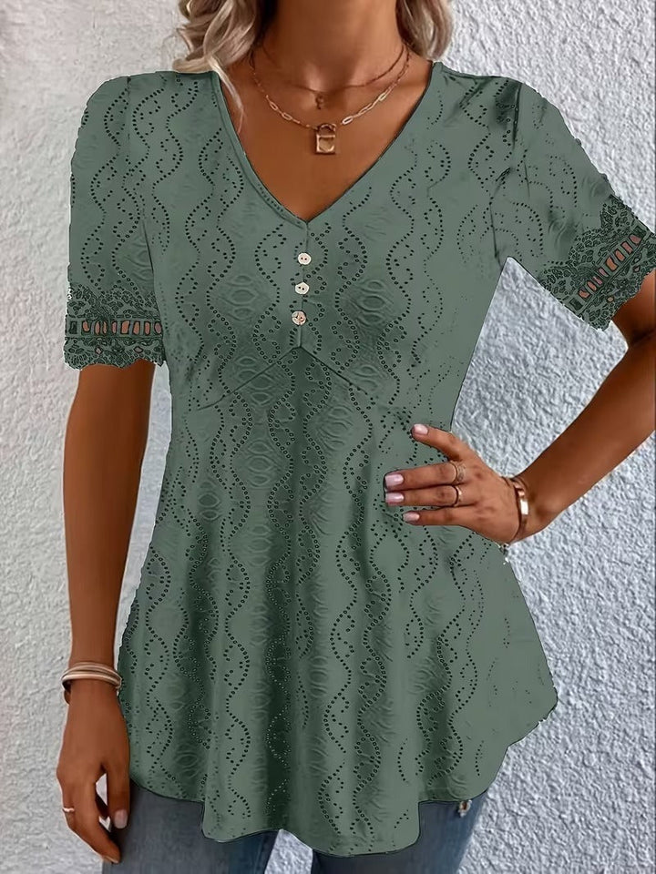 Meridia - Bluse aus sanftem Material mit V-Ausschnitt