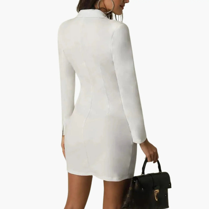 Damen Blazer Kleid mit doppelter Knopfleiste und Revers