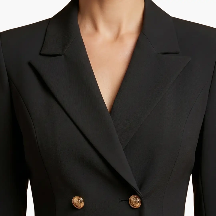 Damen Blazer Kleid mit doppelter Knopfleiste und Revers