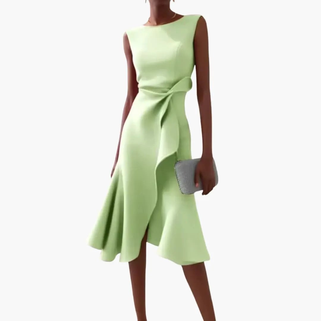 Ärmelloses Midi-Kleid für Frauen mit asymmetrischem Saum