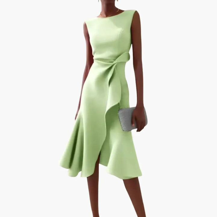 Ärmelloses Midi-Kleid für Frauen mit asymmetrischem Saum