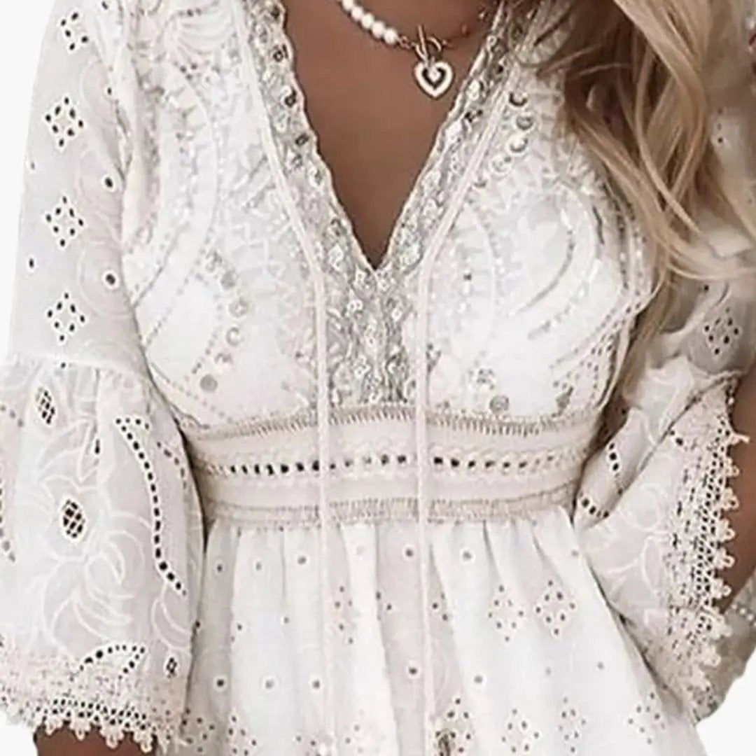 Damen V-Ausschnitt Kleid mit geradem Schnitt