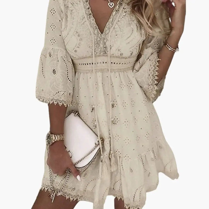 Damen V-Ausschnitt Kleid mit geradem Schnitt