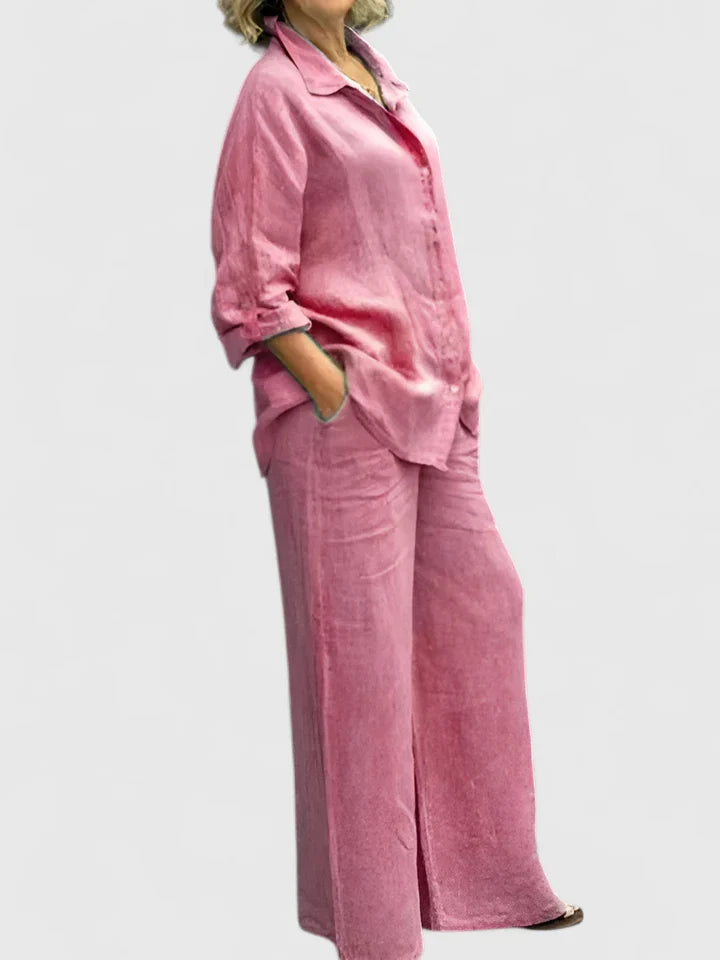 Damen Loungewear Set aus Baumwolle im Relaxed Fit mit Vintage-Design