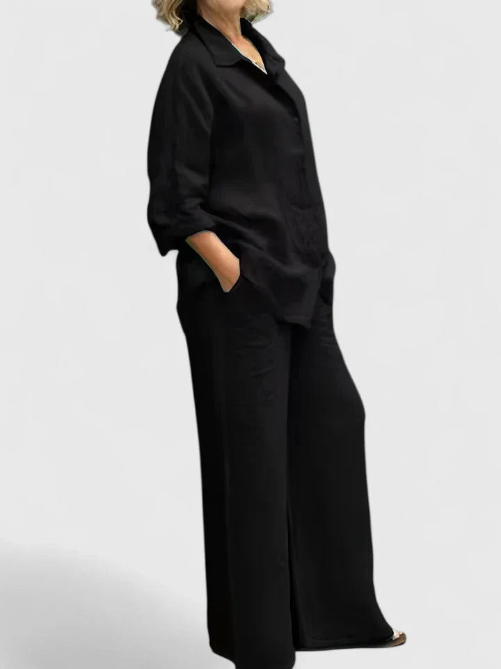 Damen Loungewear Set aus Baumwolle im Relaxed Fit mit Vintage-Design