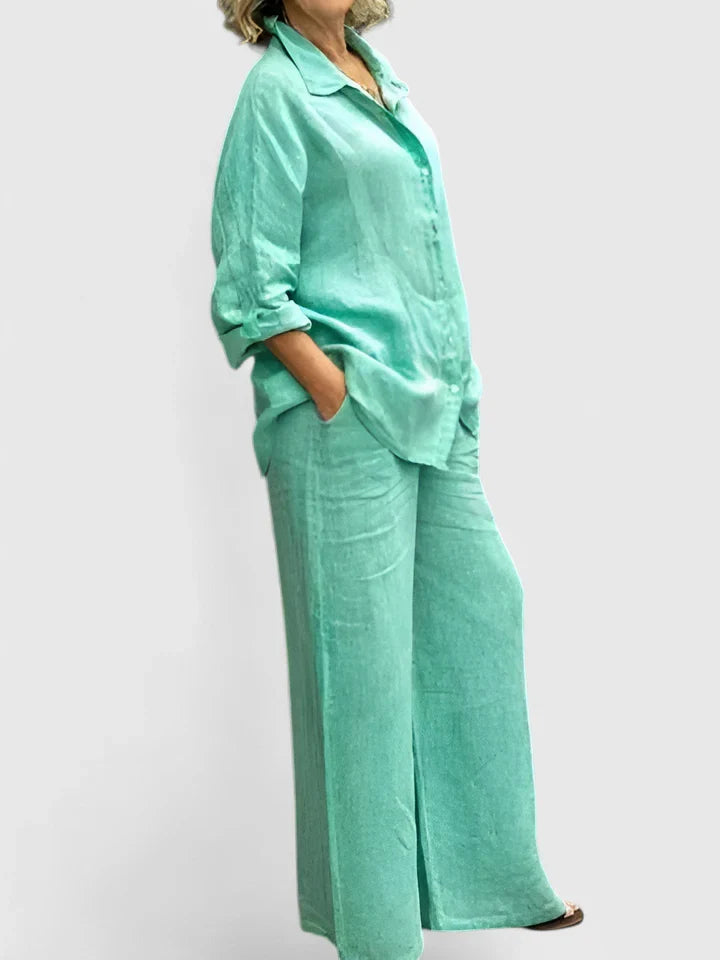 Damen Loungewear Set aus Baumwolle im Relaxed Fit mit Vintage-Design
