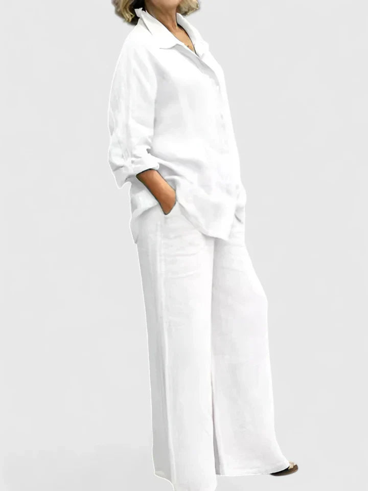 Damen Loungewear Set aus Baumwolle im Relaxed Fit mit Vintage-Design