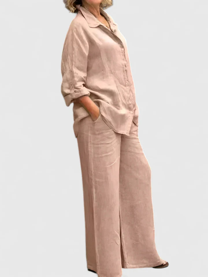 Damen Loungewear Set aus Baumwolle im Relaxed Fit mit Vintage-Design