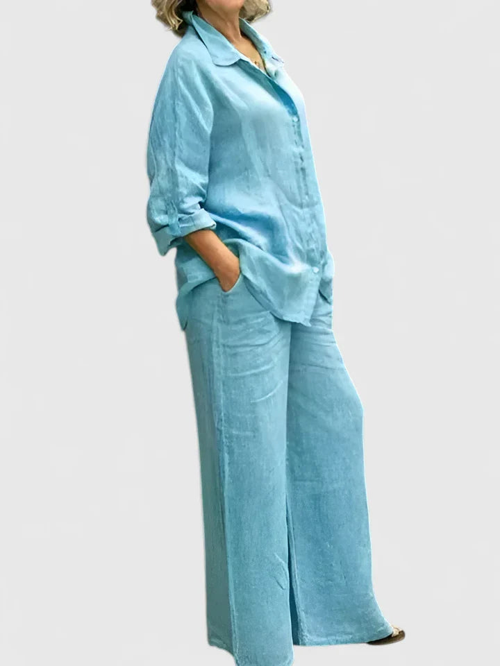 Damen Loungewear Set aus Baumwolle im Relaxed Fit mit Vintage-Design