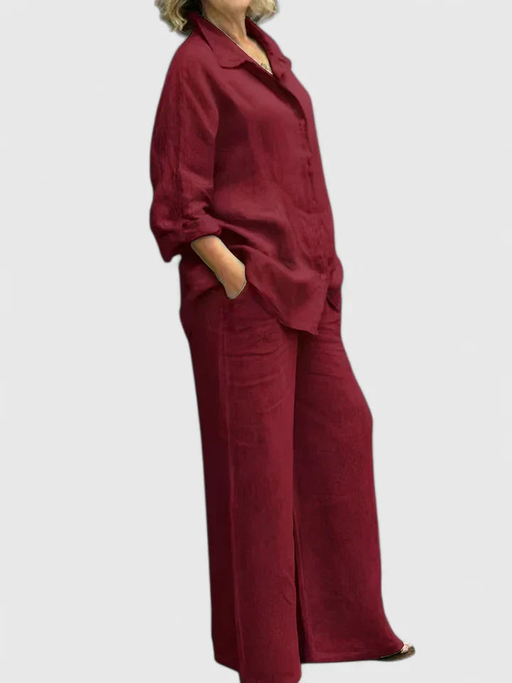 Damen Loungewear Set aus Baumwolle im Relaxed Fit mit Vintage-Design