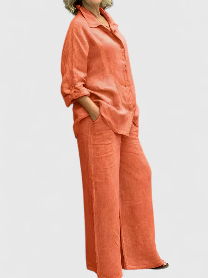 Damen Loungewear Set aus Baumwolle im Relaxed Fit mit Vintage-Design