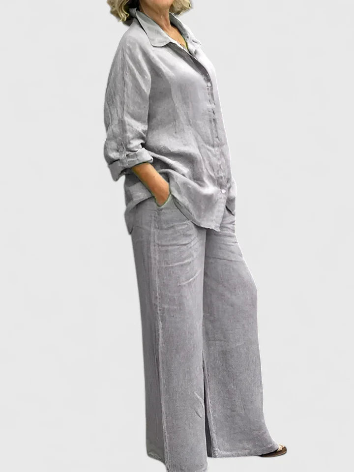Damen Loungewear Set aus Baumwolle im Relaxed Fit mit Vintage-Design