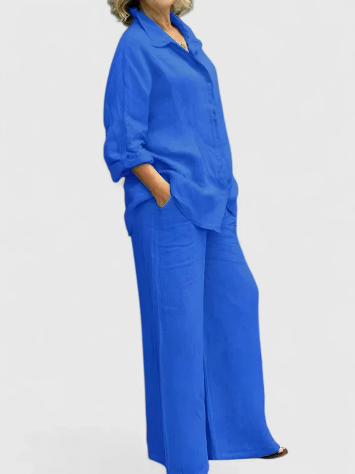 Damen Loungewear Set aus Baumwolle im Relaxed Fit mit Vintage-Design