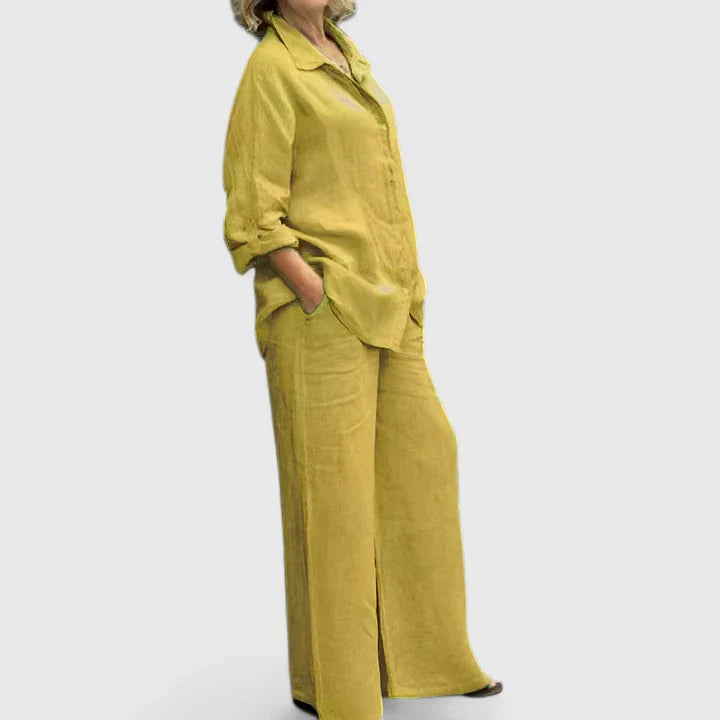 Damen Loungewear Set aus Baumwolle im Relaxed Fit mit Vintage-Design