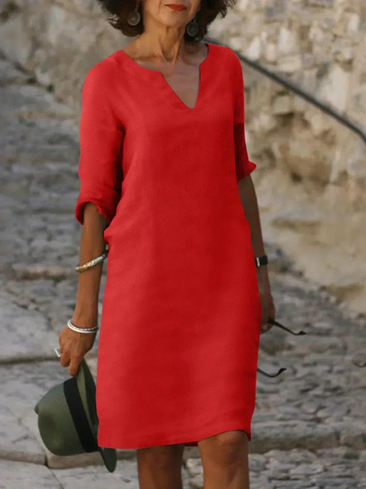 Xyla | Elegantes Damen-Midi-Kleid mit V-Ausschnitt zur Graduierung 2026