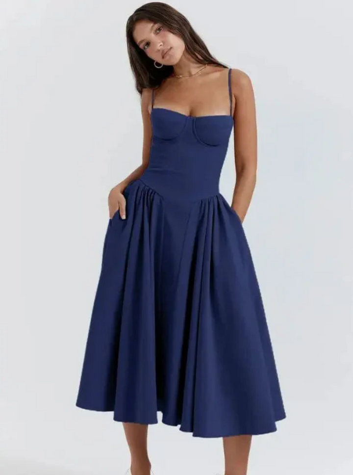 Fay Midi-Kleid mit V-Ausschnitt für Damen