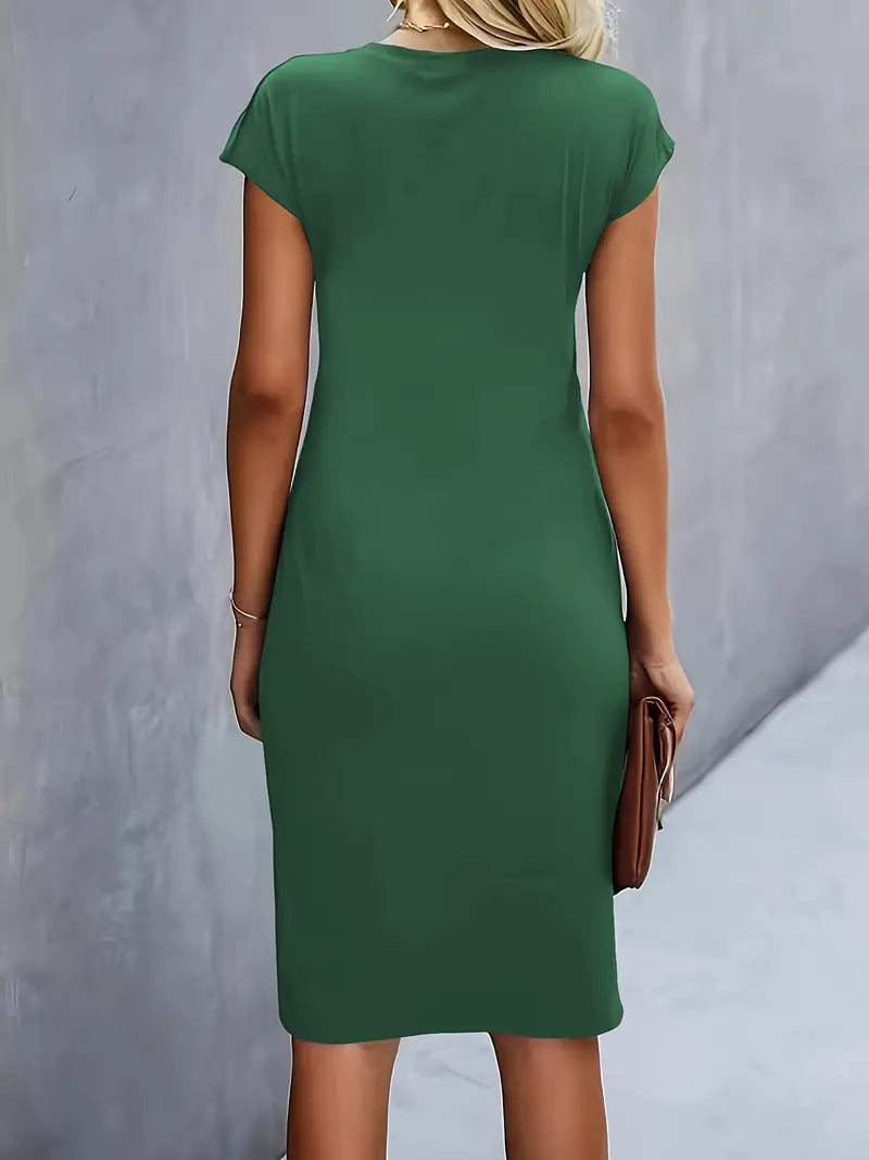 Jula - Damen Midikleid mit Raffdetail und Kurzarm