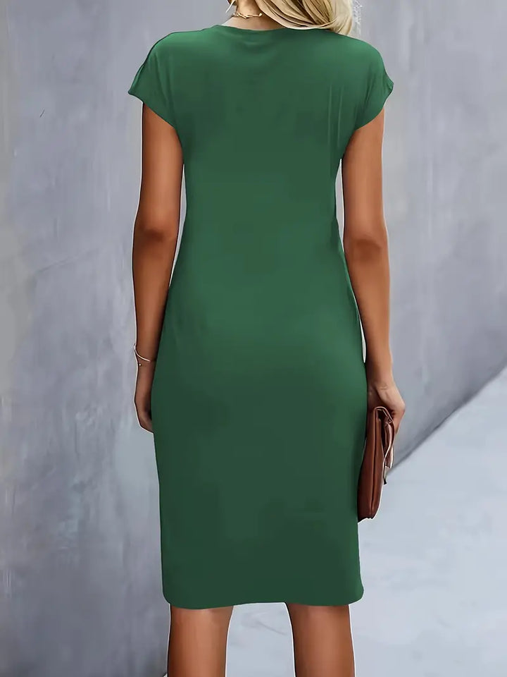 Jula - Damen Midikleid mit Raffdetail und Kurzarm