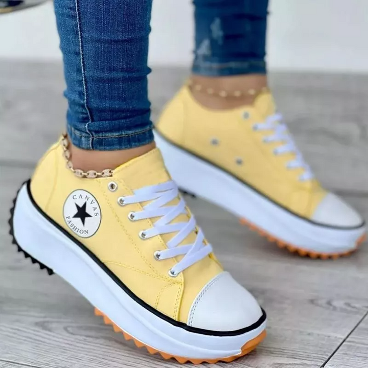 Damen Orthopädische Schnürschuhe mit dicker Sohle