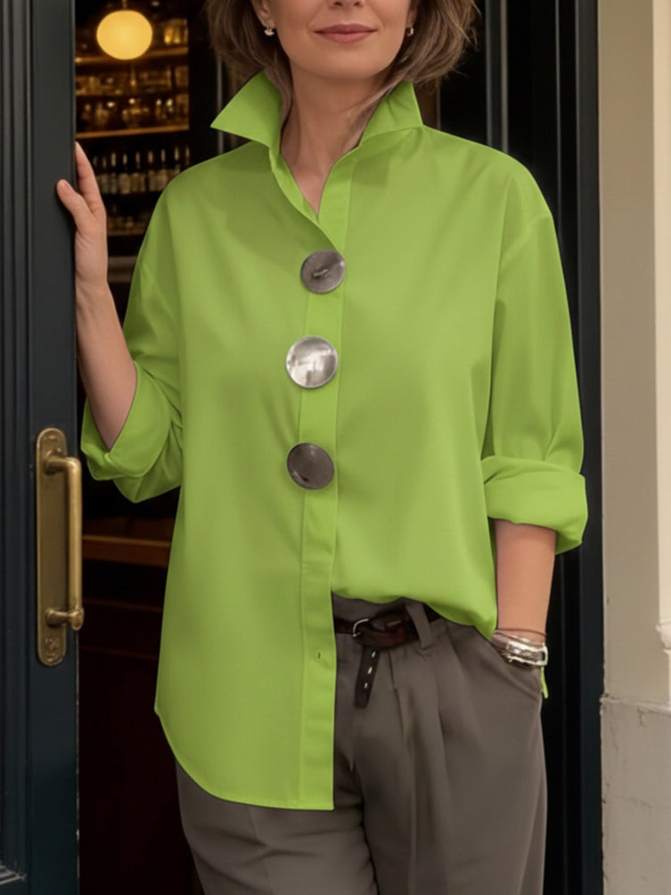 Betty - Damen Oversized Hemd mit Knopfleiste und Spread-Kragen