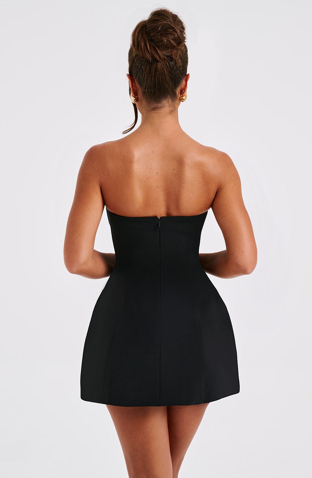 Sandra - Strapless Strukturierter Korsett Mini-Kleid mit Taschen