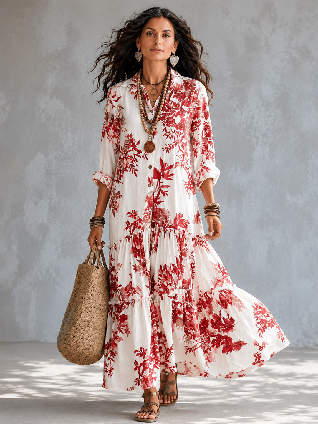 Elina - Bauchkaschierende Kleid mit Knöpfen