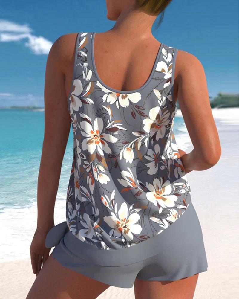 Damen Tankini Badeanzug Zweiteiliges Set