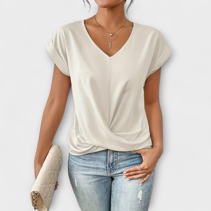 Eloise - V-Ausschnitt-Top mit Knopfdetails