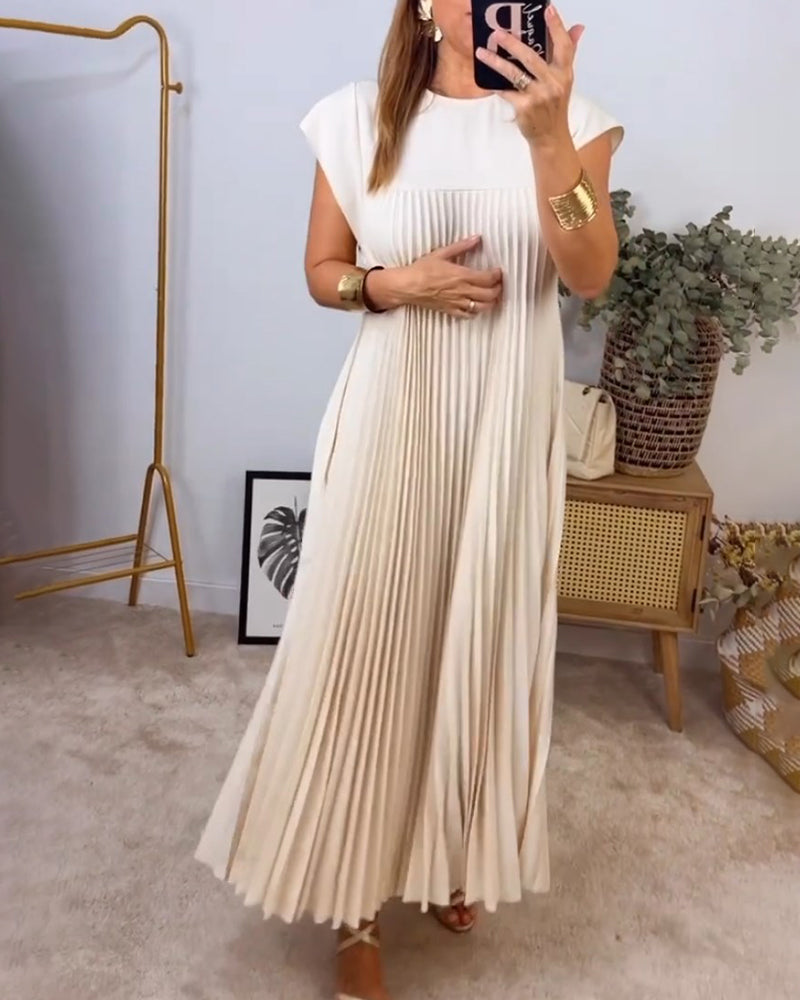 Fern | Damen Fließendes Plissee Maxikleid Cocktail
