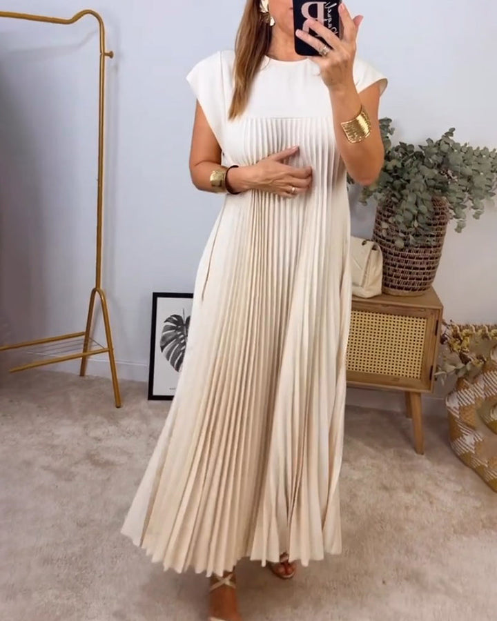 Fern | Damen Fließendes Plissee Maxikleid Cocktail