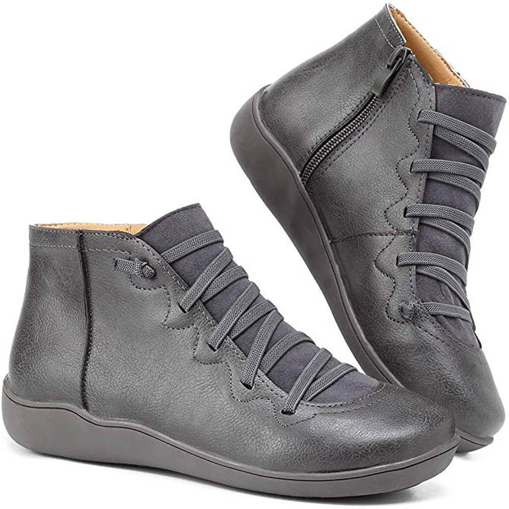 Unisex - Stiefeletten mit Schnürung und Reißverschluss