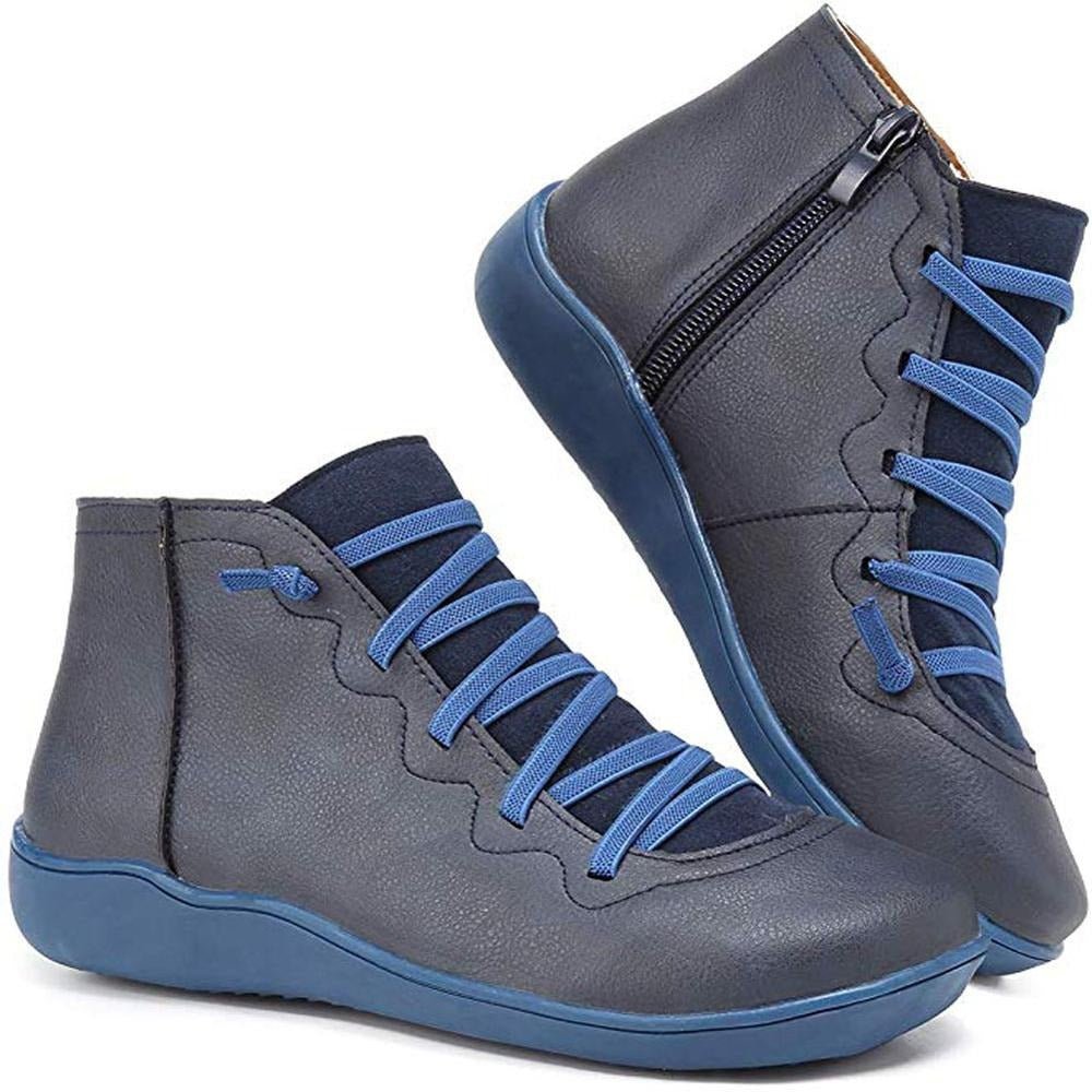 Unisex - Stiefeletten mit Schnürung und Reißverschluss