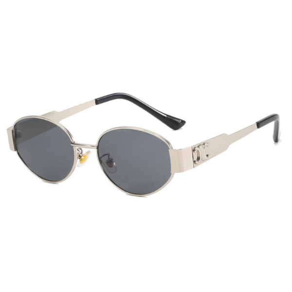 Mary - Retro-Ovale Metallrahmen-Sonnenbrille mit getönten Gläsern