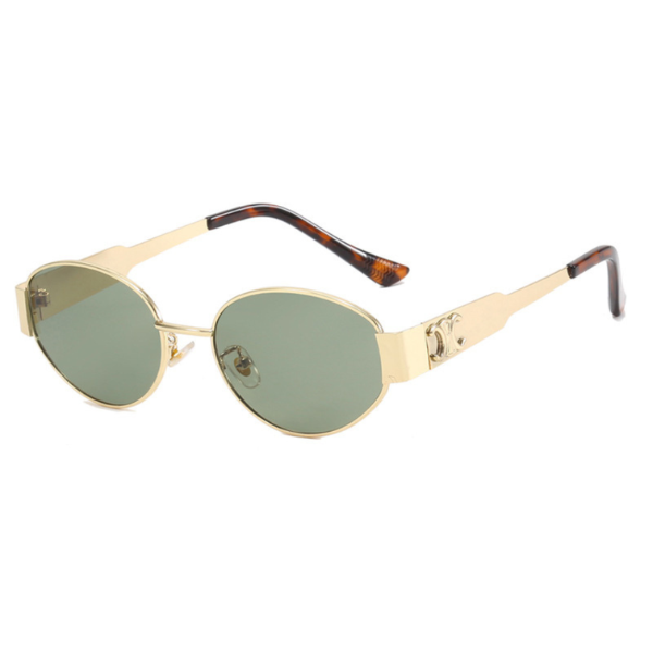 Mary - Retro-Ovale Metallrahmen-Sonnenbrille mit getönten Gläsern