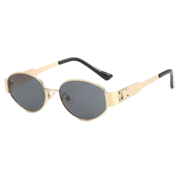 Mary - Retro-Ovale Metallrahmen-Sonnenbrille mit getönten Gläsern