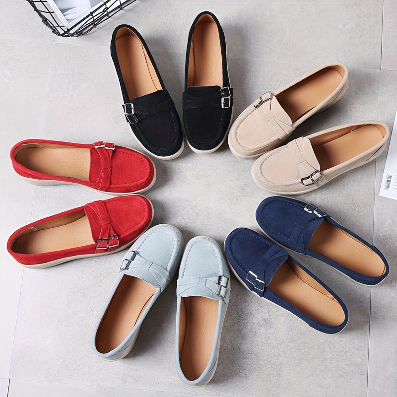 Damen Plattform Slipper mit Schnalle und dicker Sohle