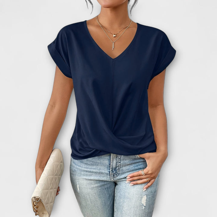 Eloise - V-Ausschnitt-Top mit Knopfdetails