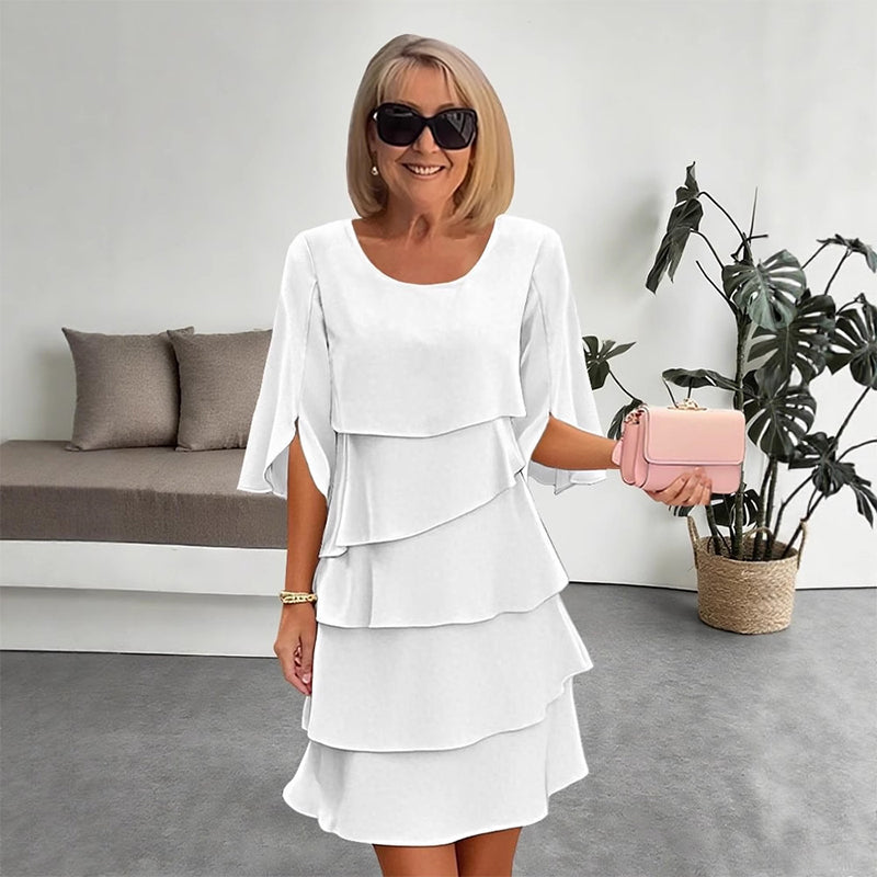 Naomi - Damen Schichtkleid mit Puffärmeln