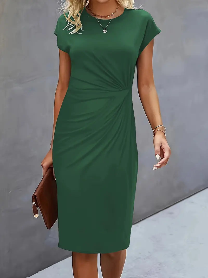 Jula - Damen Midikleid mit Raffdetail und Kurzarm