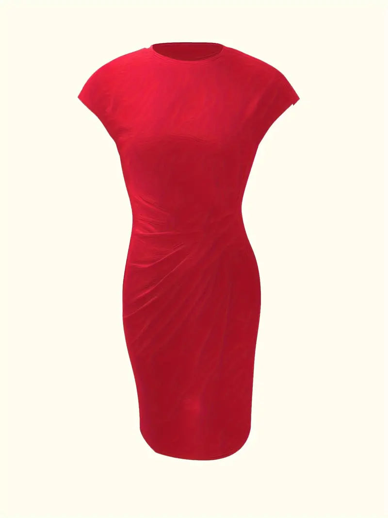 Jula - Damen Midikleid mit Raffdetail und Kurzarm